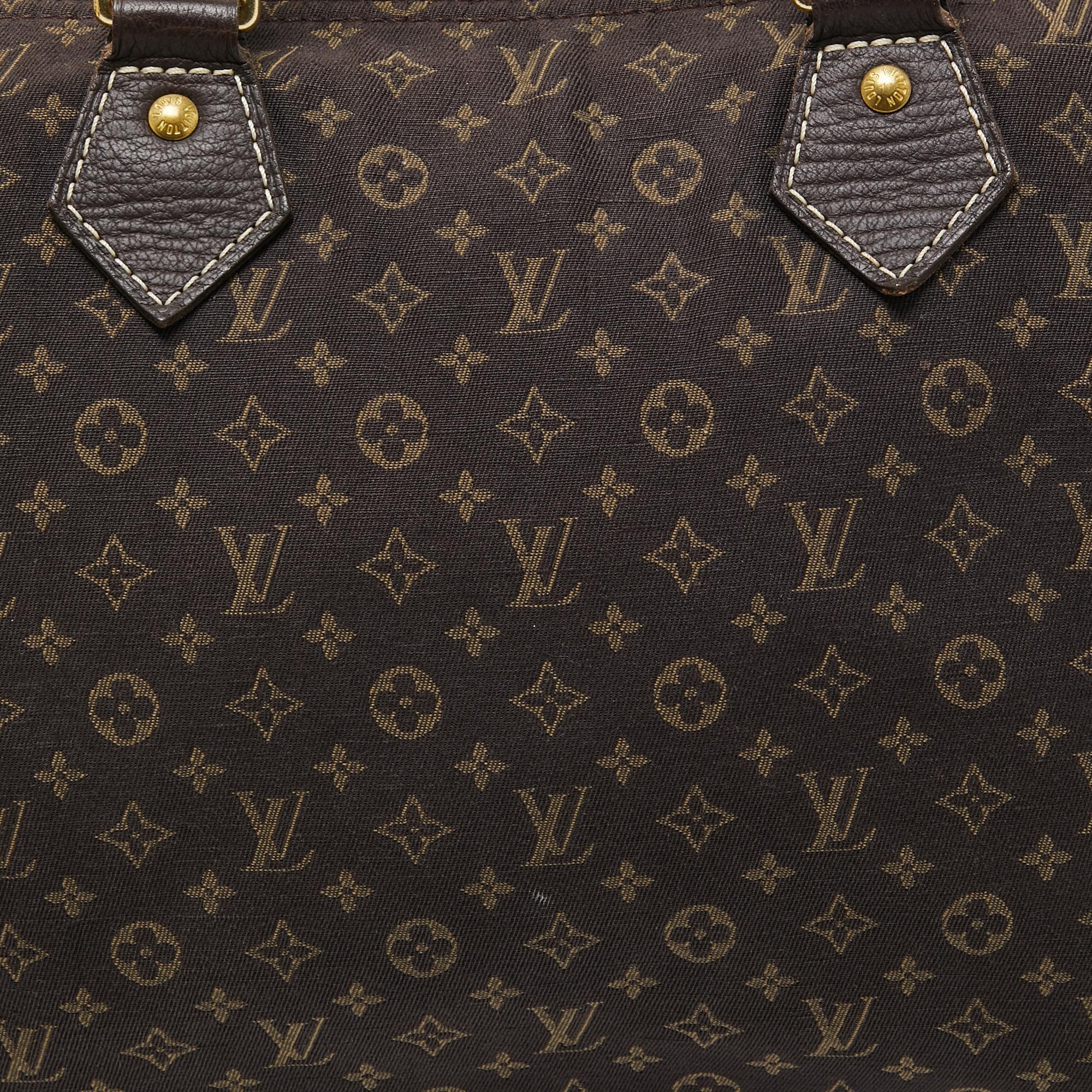 Louis Vuitton Fusain Monogram Mini Lin Canvas Speedy 30 Bag 7