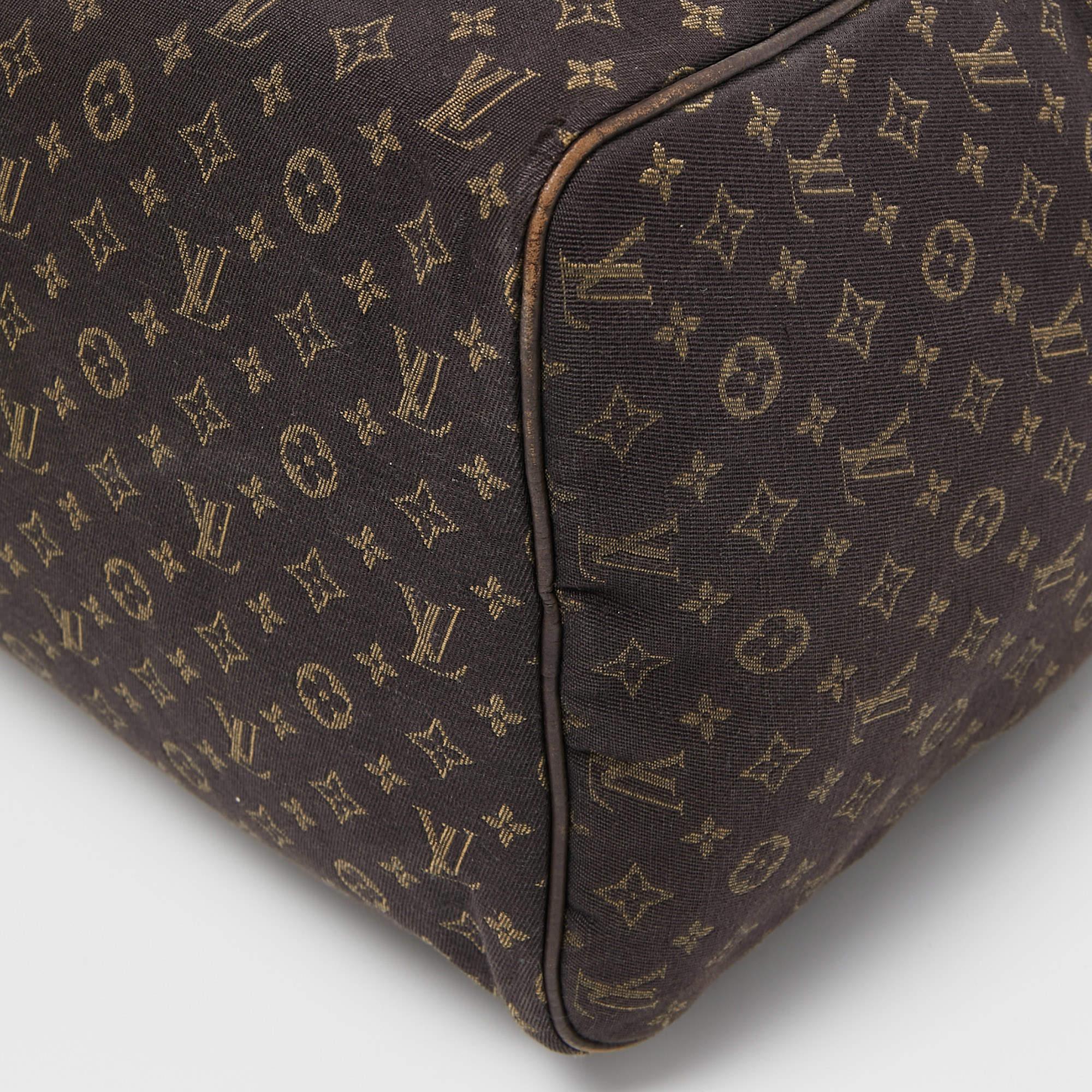 Louis Vuitton Fusain Monogram Mini Lin Canvas Speedy 30 Bag 9