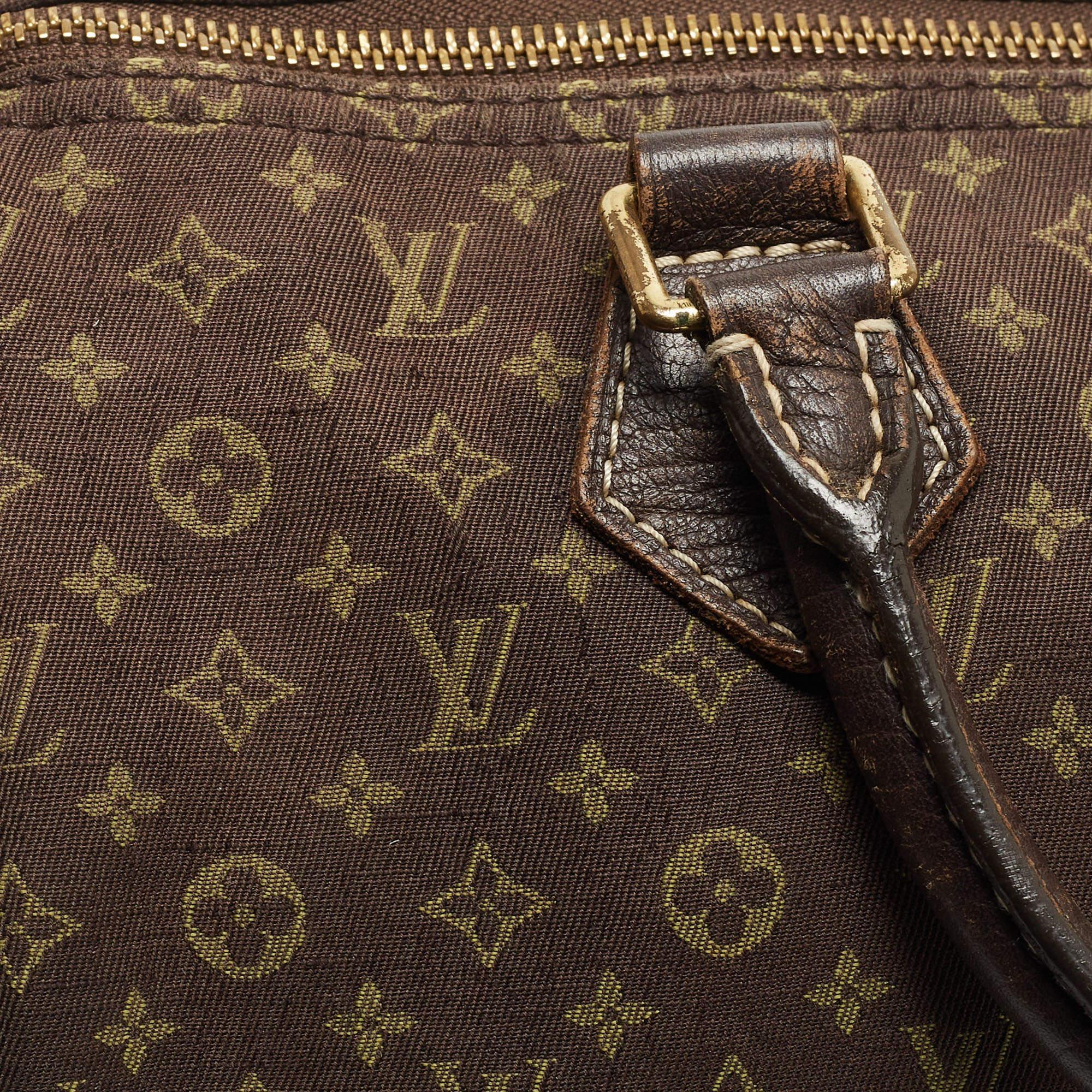 Louis Vuitton Fusain Monogram Mini Lin Canvas Speedy 30 Bag 12