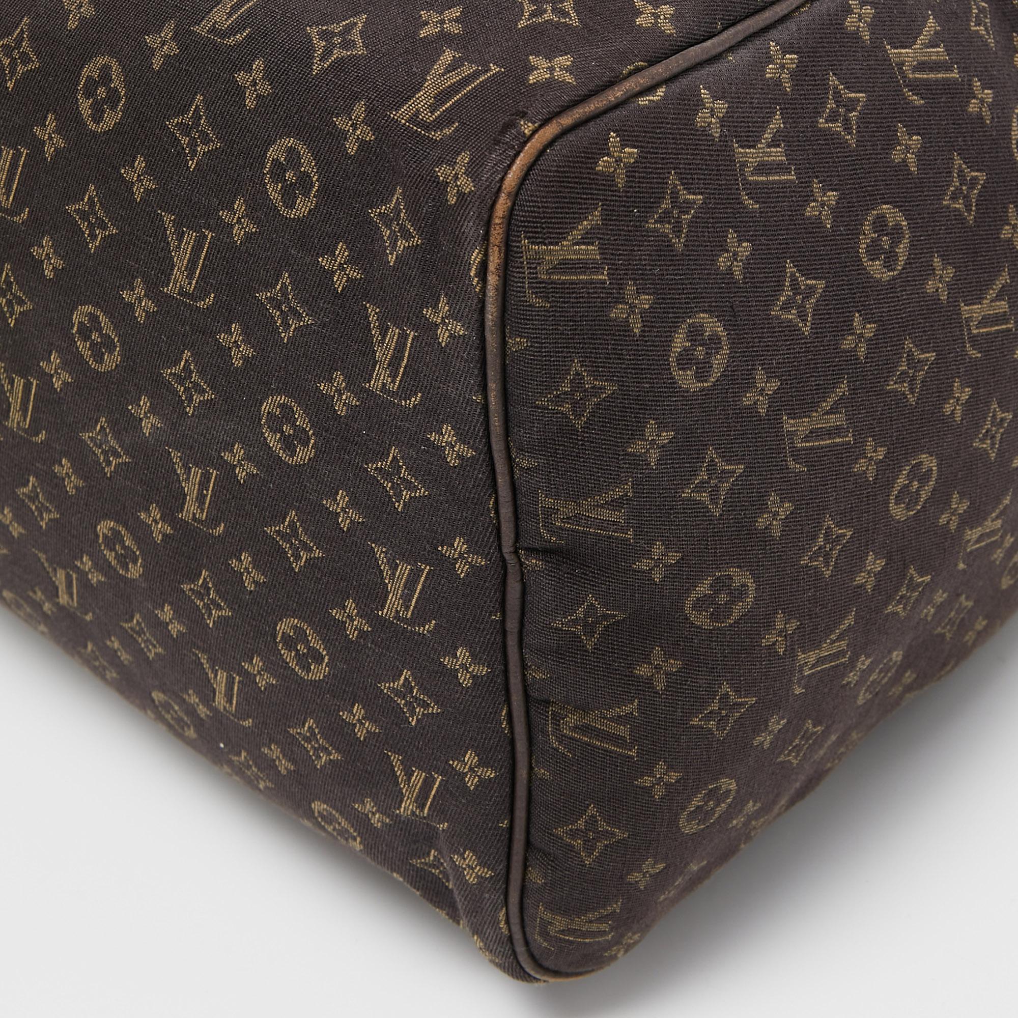 Louis Vuitton Fusain Monogram Mini Lin Canvas Speedy 30 Bag 2