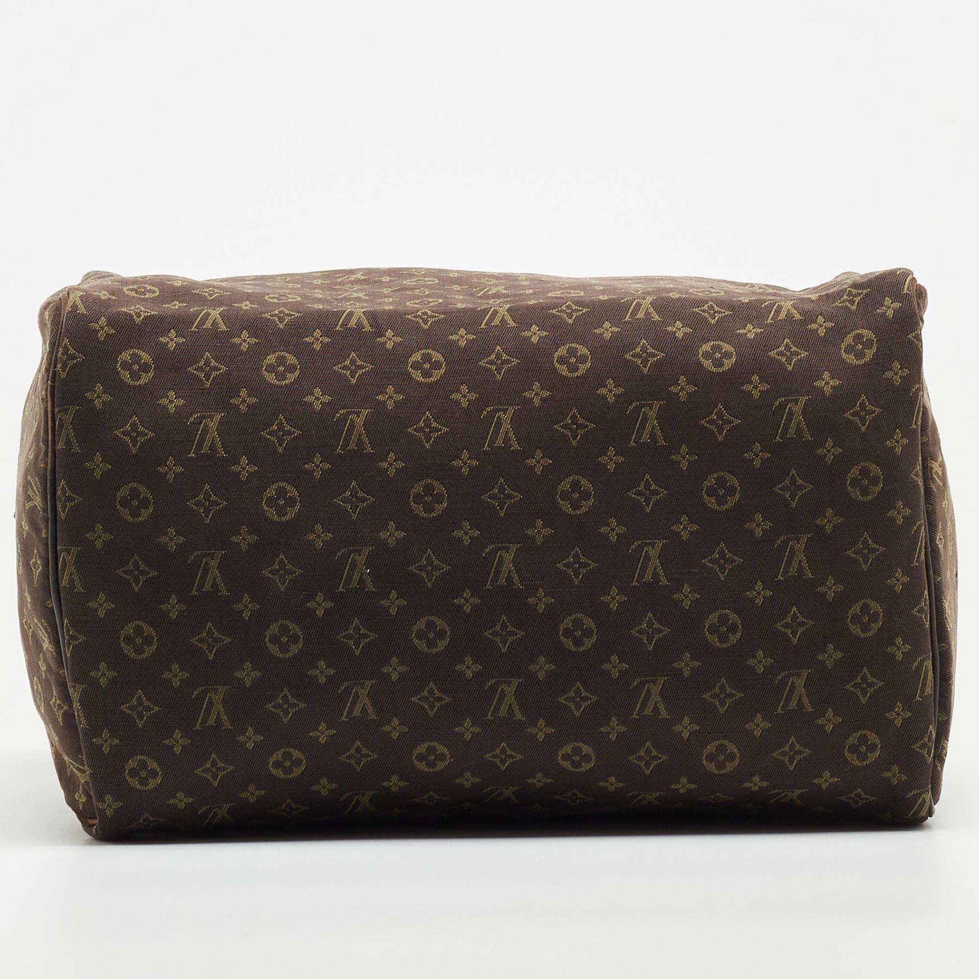 Louis Vuitton Fusain Monogram Mini Lin Canvas Speedy 30 Bag 5