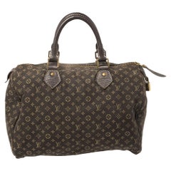 Louis Vuitton Fusain Monogram Mini Lin Canvas Speedy 30 Bag