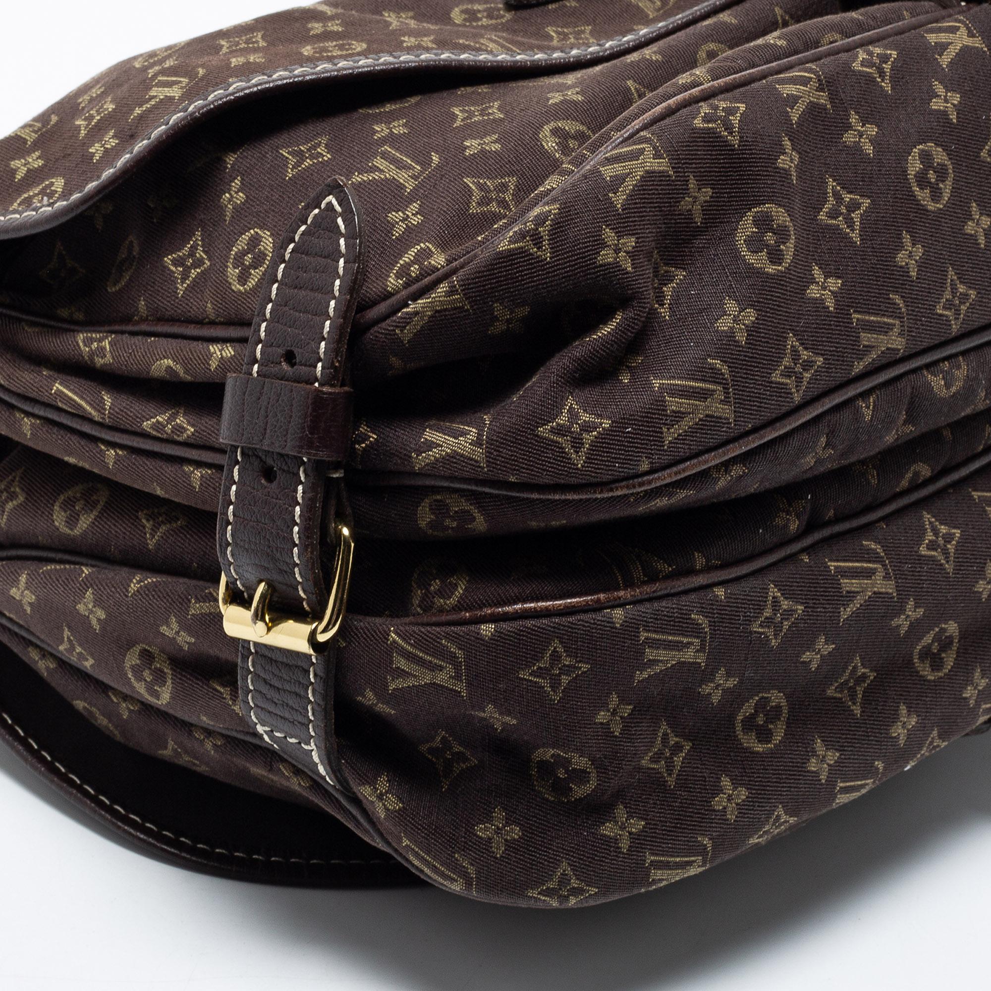 Louis Vuitton Fusain Monogram Mini Lin Saumur Shoulder Bag 8