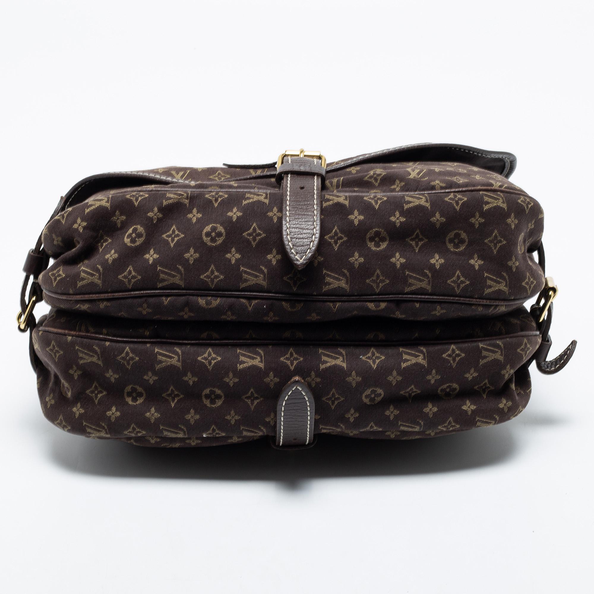 Louis Vuitton Fusain Monogram Mini Lin Saumur Shoulder Bag 1