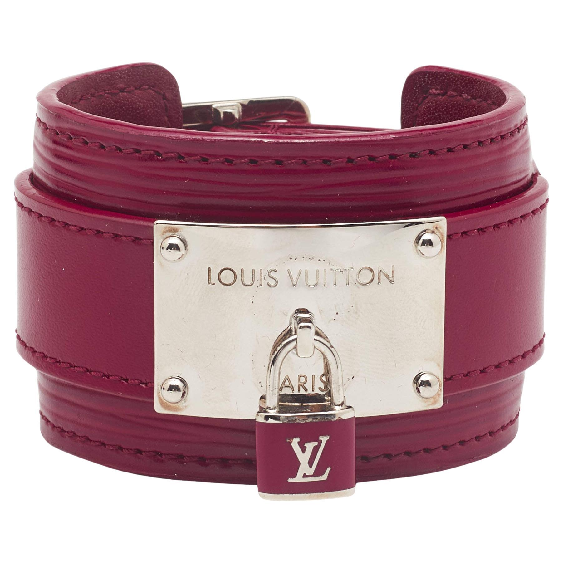 Authentic Louis Vuitton Monogram Flower Bracelet 19cm Silver