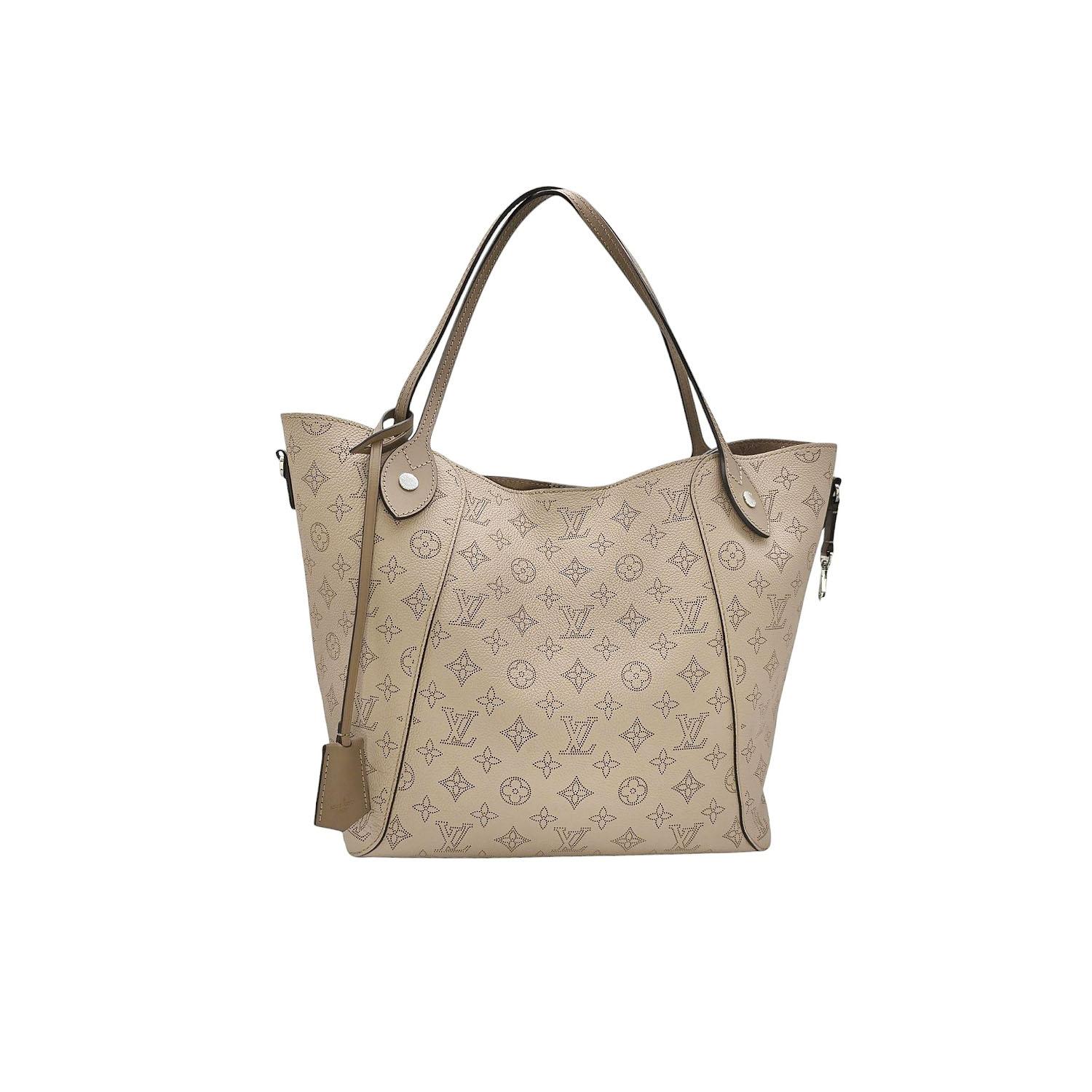 Louis Vuitton Galat Monogram Mahina Hina MM Tote w/ Pouch In Excellent Condition For Sale In Scottsdale, AZ