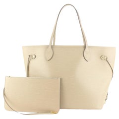 Louis Vuitton Galet Beige Epi Leather Neverfull MM Tote with Pouch 38lk83s