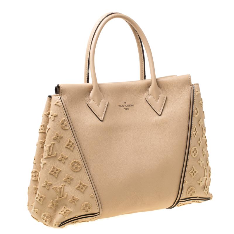 Women's Louis Vuitton Galet Beige Monogram Velvet and Veau Cachemire Leather W PM Bag