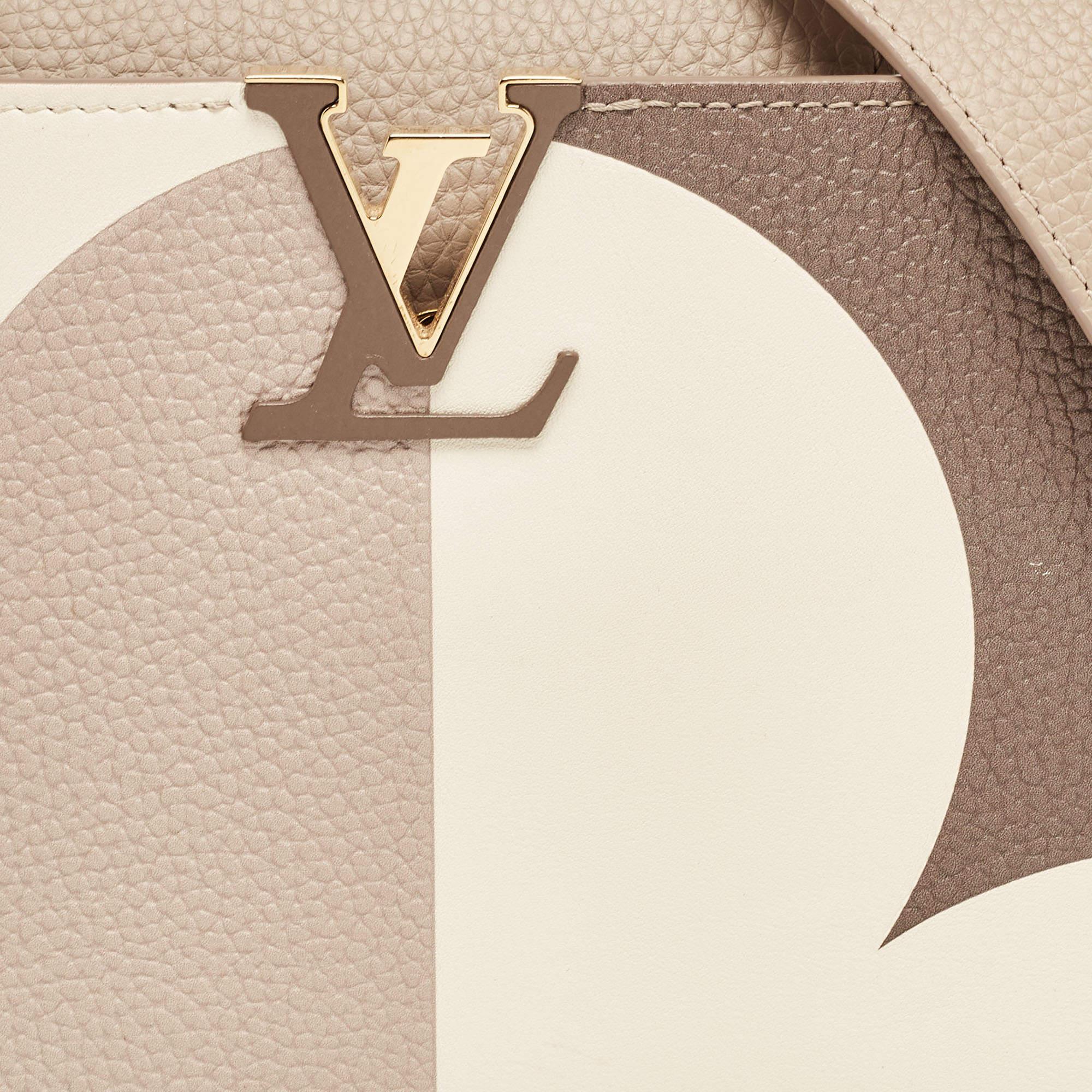 Louis Vuitton Galet/Creme Monogram Flower Taurillon Leather Capucines BB Bag 6
