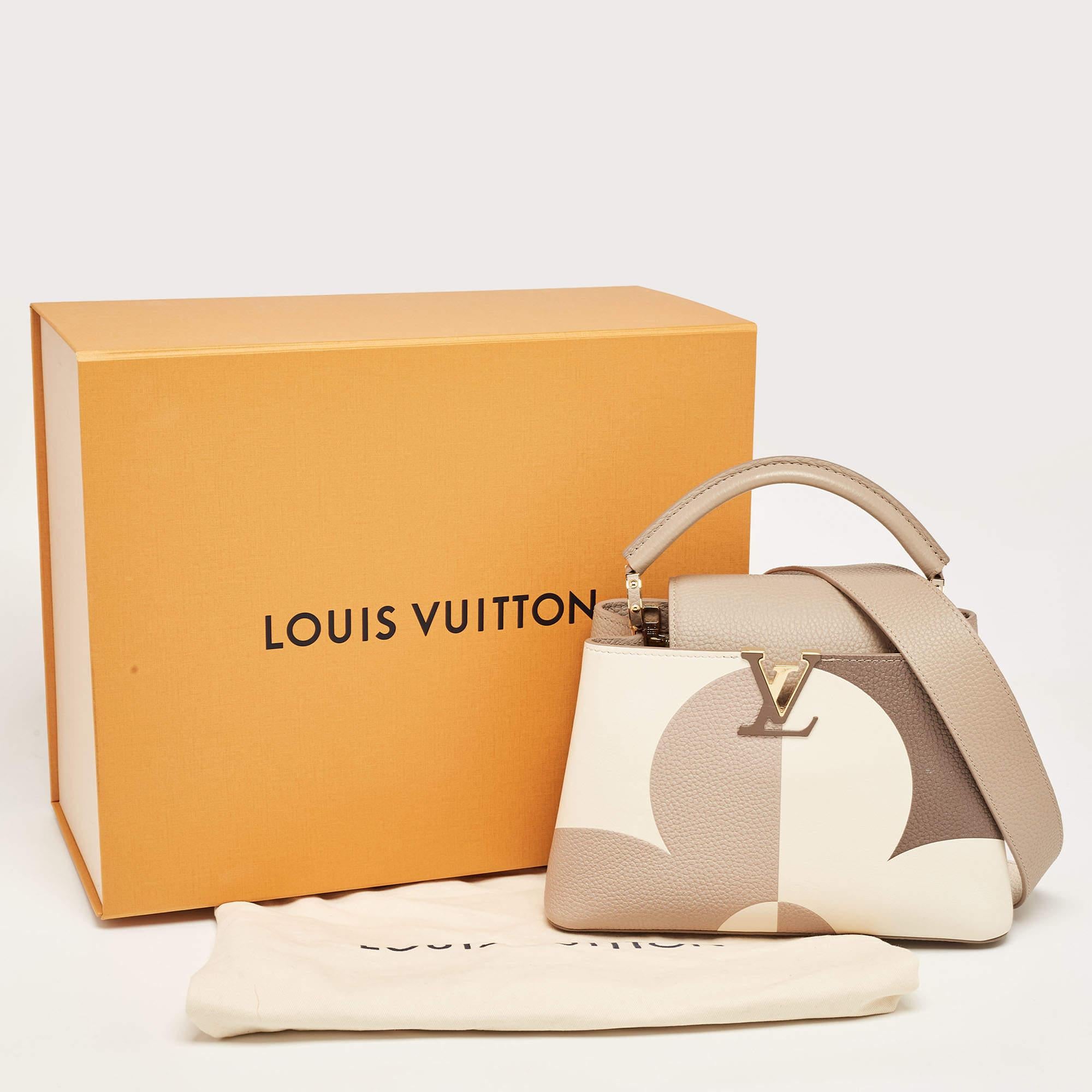 Louis Vuitton Galet/Creme Monogram Flower Taurillon Leather Capucines BB Bag 10