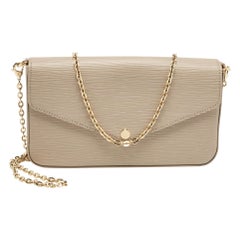Used Louis Vuitton Galet Epi Leather Pochette Felicie Bag