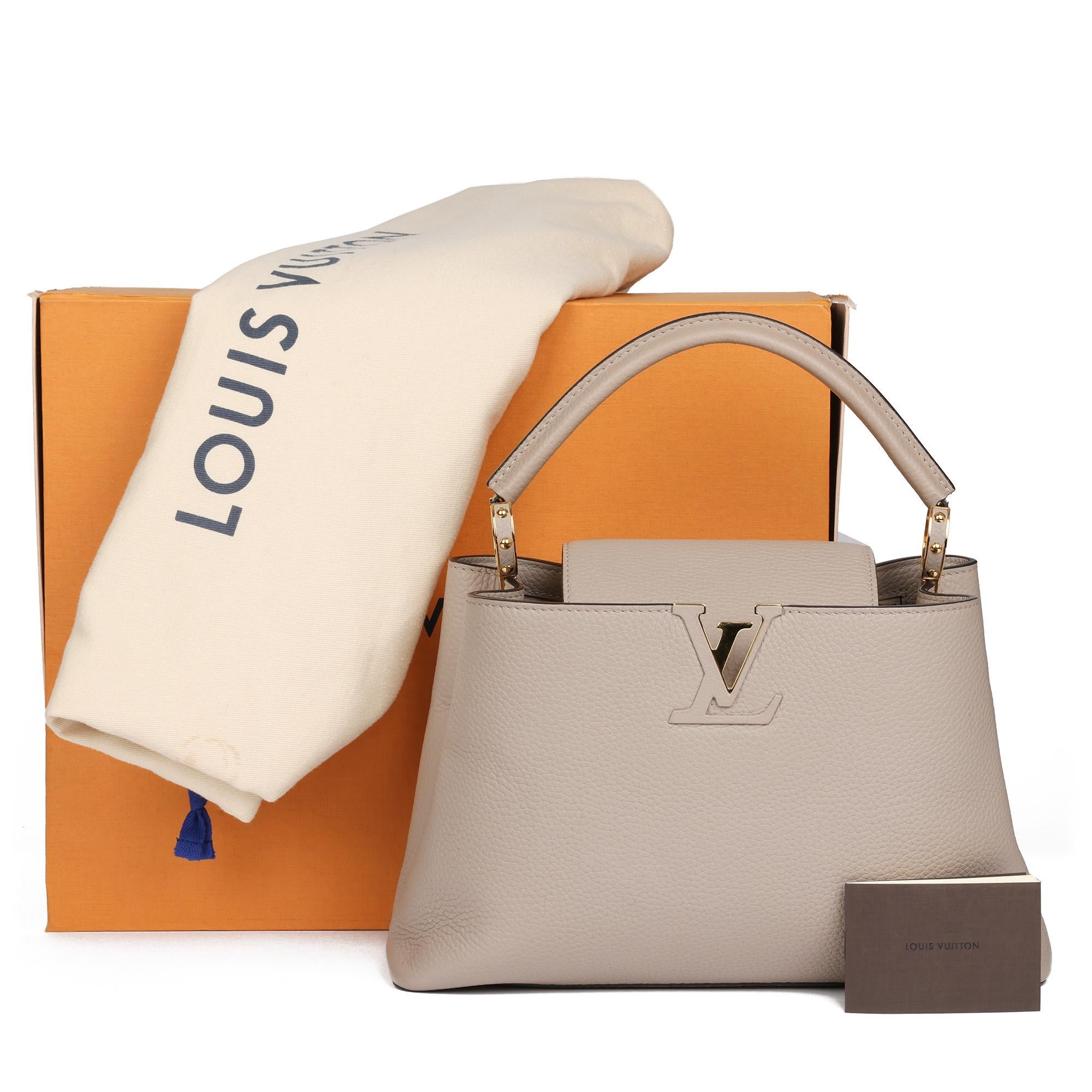 Louis Vuitton Galet Grey Taurillon Leather Capucines MM 4