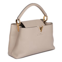 Louis Vuitton Galet Grey Taurillon Leather Capucines MM
