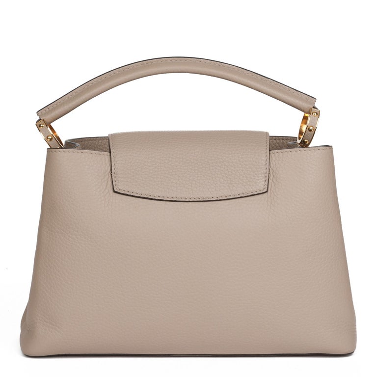 Louis Vuitton Galet Grey Taurillon Leather Capucines MM at 1stDibs