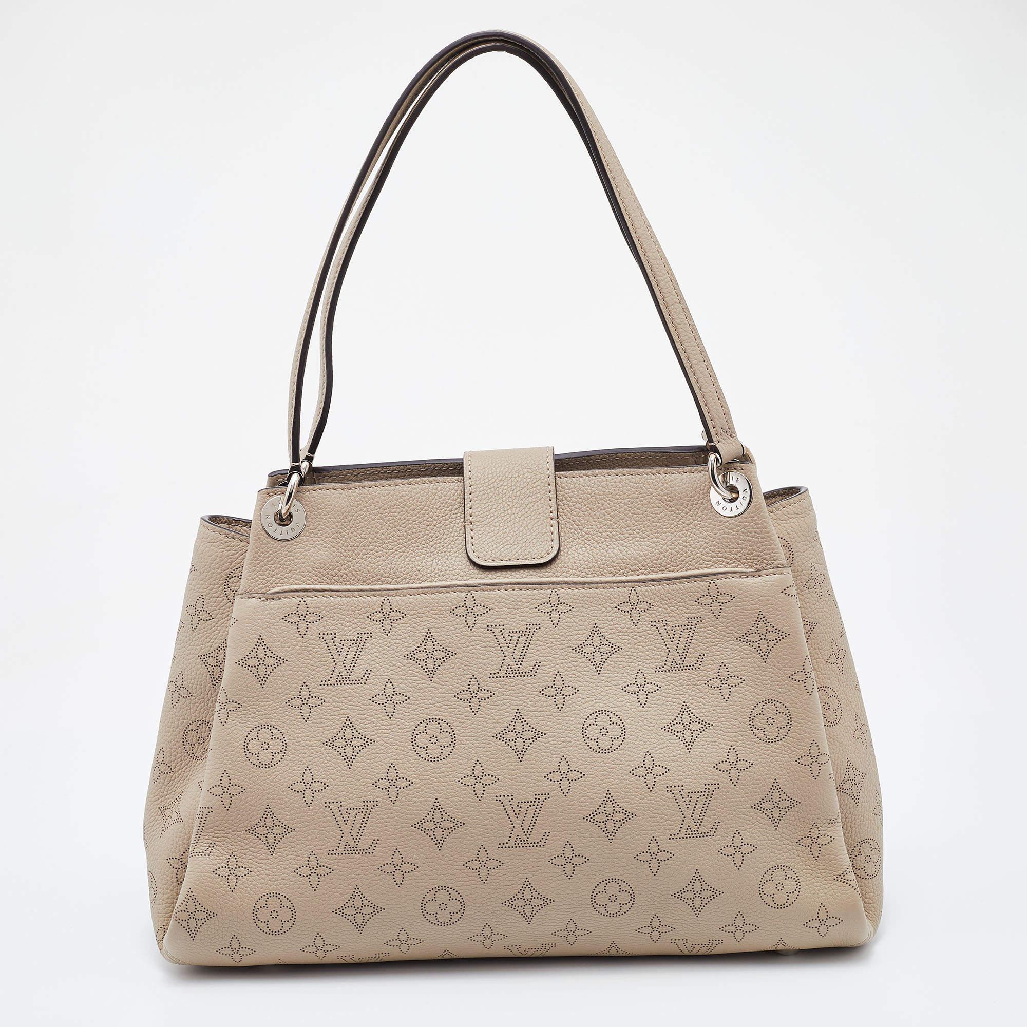 Women's Louis Vuitton Galet Monogram Mahina Leather Sevres Bag