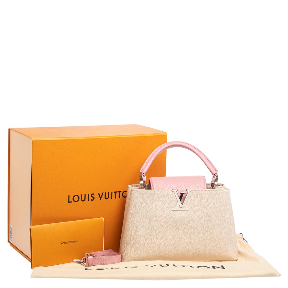 Louis Vuitton Galet/Pink Taurillon Leather Capucines MM Bag 5