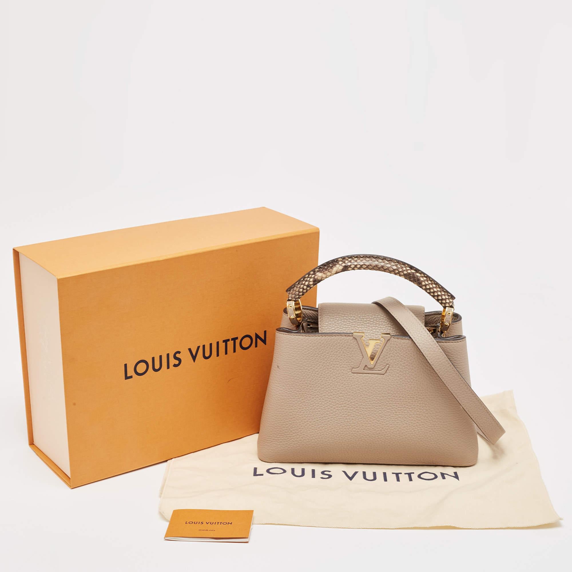 Louis Vuitton Galet Taurillon Leather and Python Capucines BB Bag 6