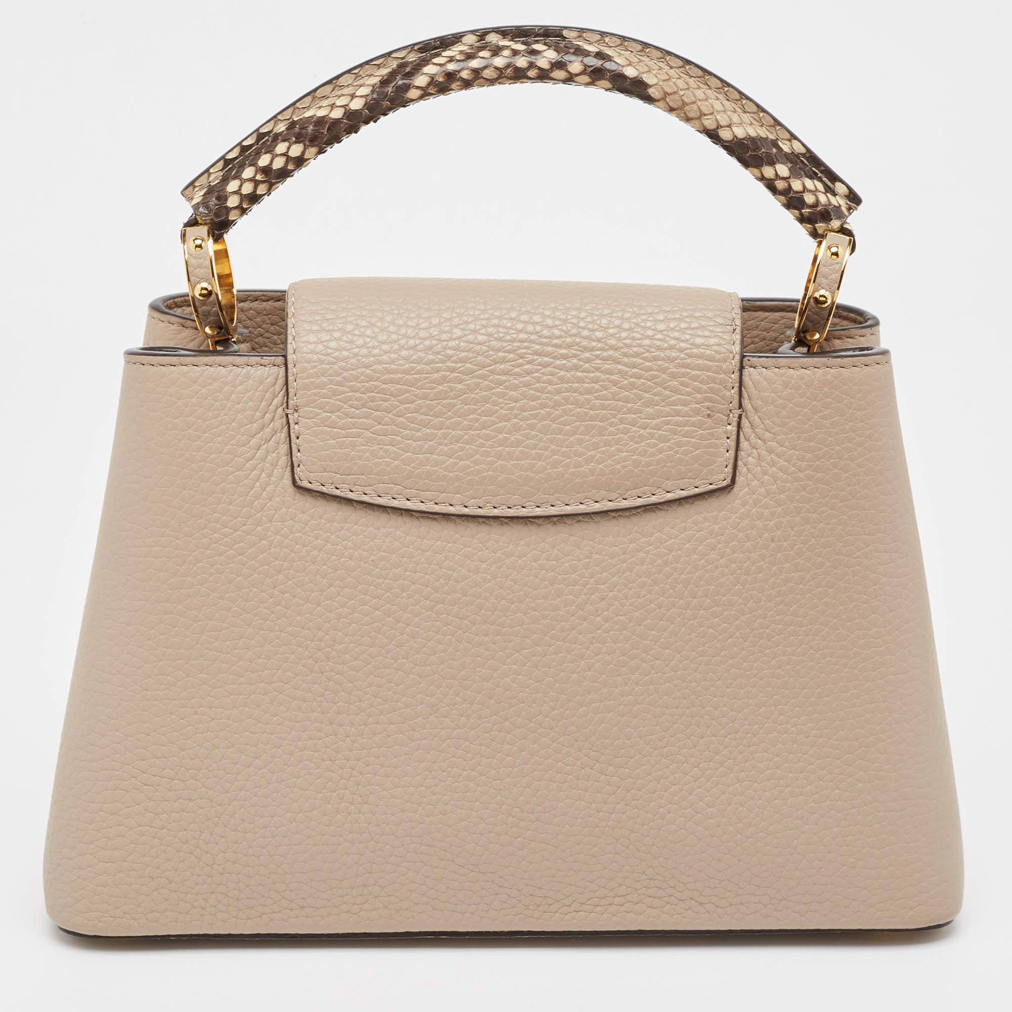 Louis Vuitton Galet Taurillon Leather and Python Capucines BB Bag 12