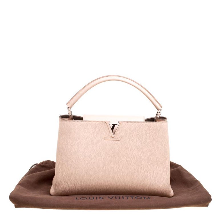 Louis Vuitton Galet/Pink Taurillon Leather Capucines MM Bag at 1stDibs