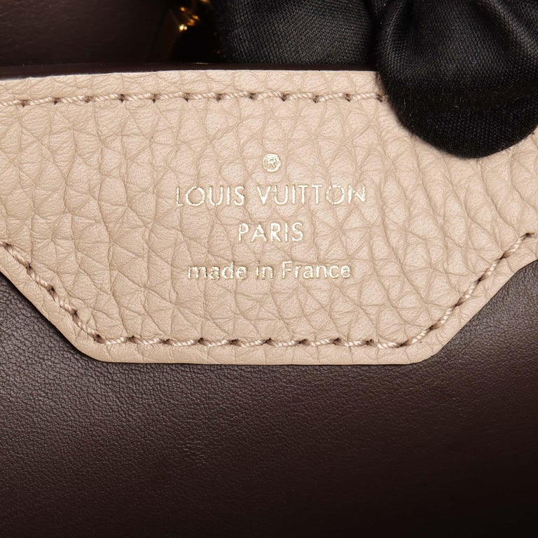 LOUIS VUITTON Galet Taurillon Leather Capucines MM at 1stDibs