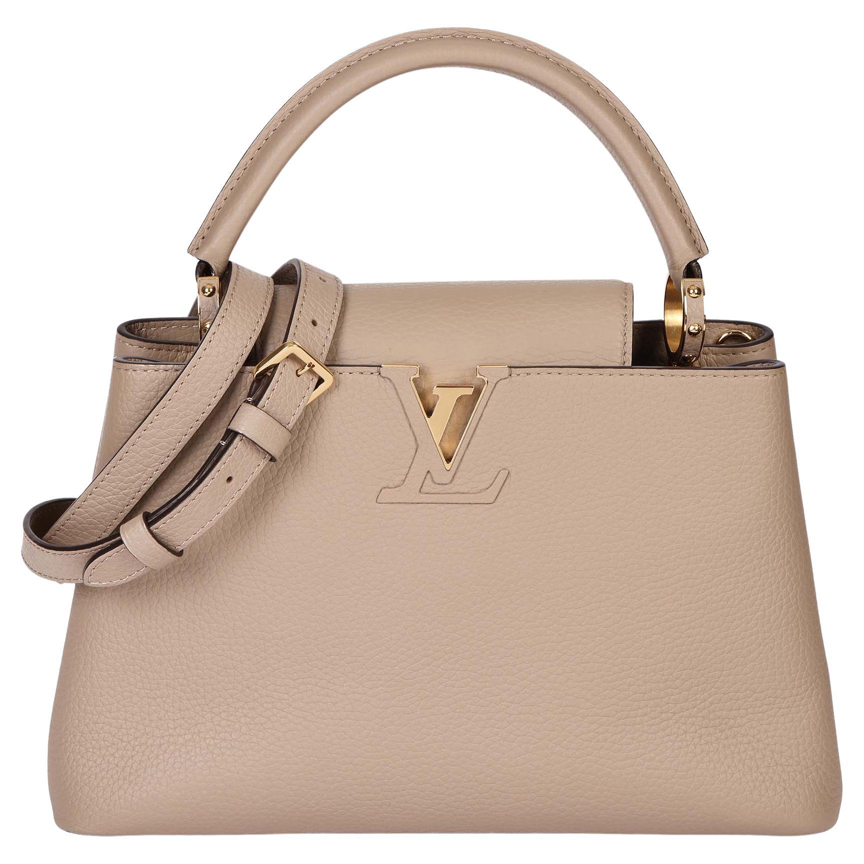 Louis Vuitton White Taurillon Leather Capucines Mini Bag at 1stDibs