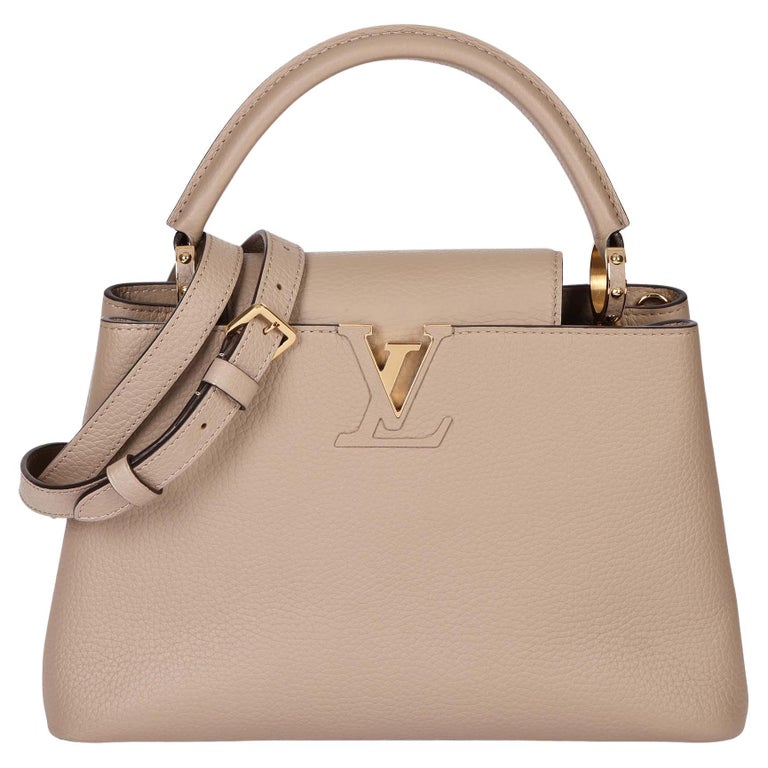 Auth Louis Vuitton Capucines MM Handbag Pink Taurillon Leather
