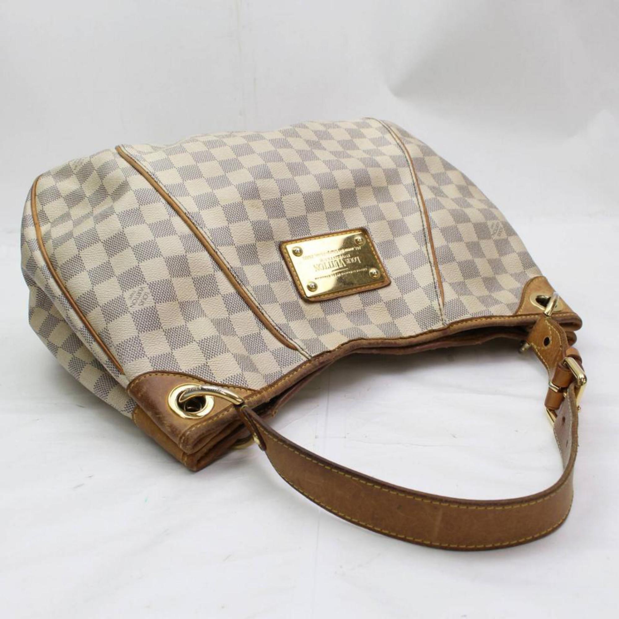 Women's Louis Vuitton Galliera Damier Azur Pm Hobo 867767 White  Shoulder Bag For Sale