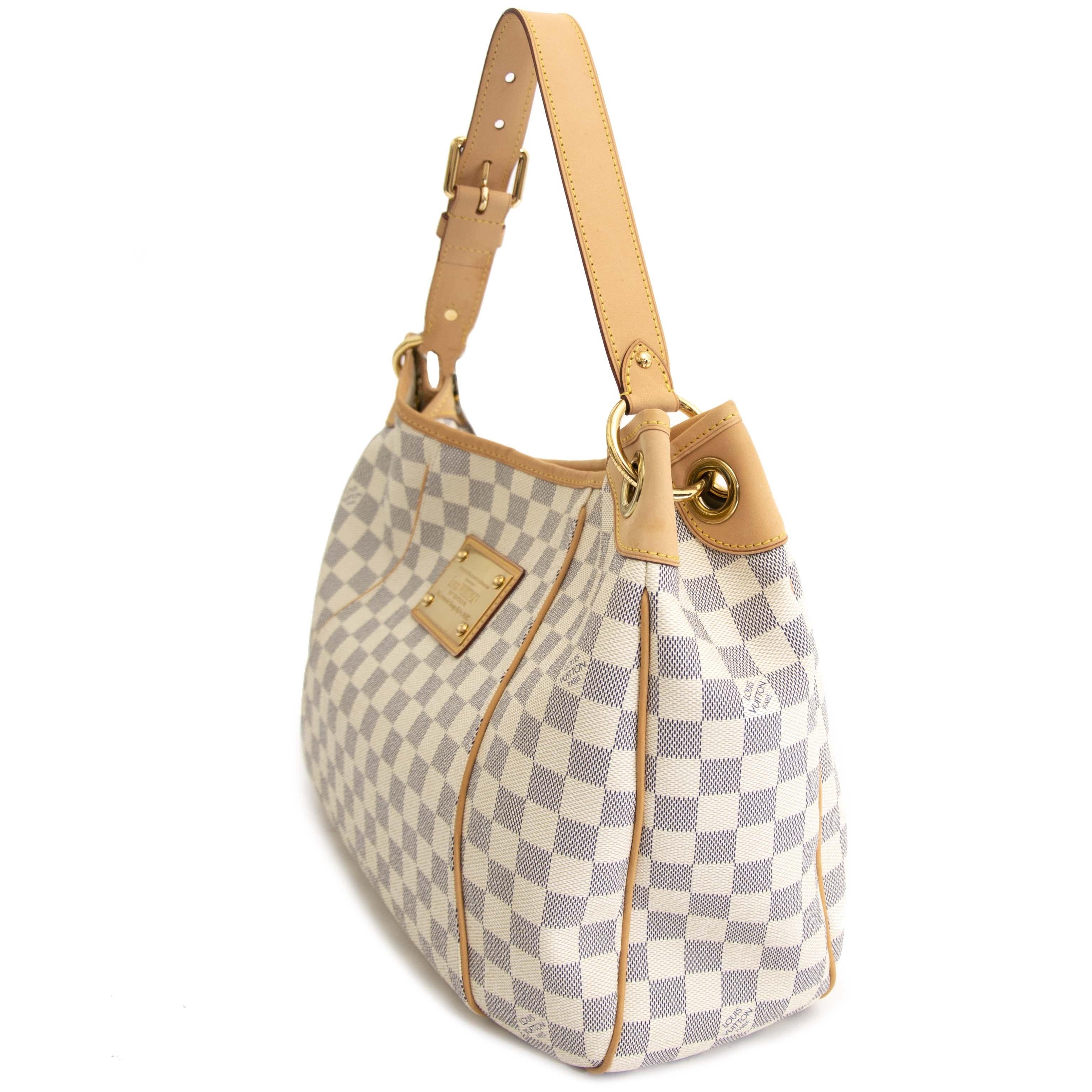 Beige Louis Vuitton Galliera Damier Azur Shoulder Bag