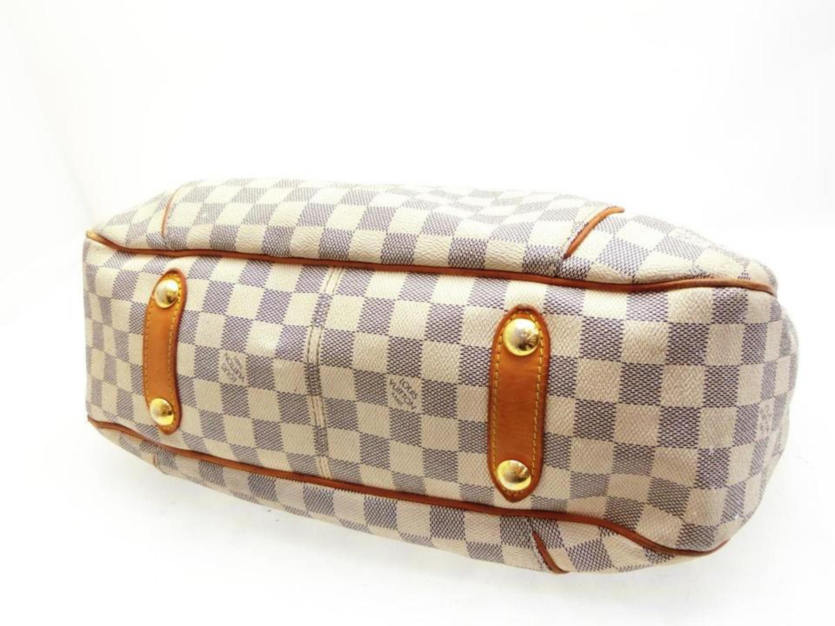 Louis Vuitton Galliera Damier Hobo 227805 Azur Coated Canvas Shoulder Bag For Sale 6