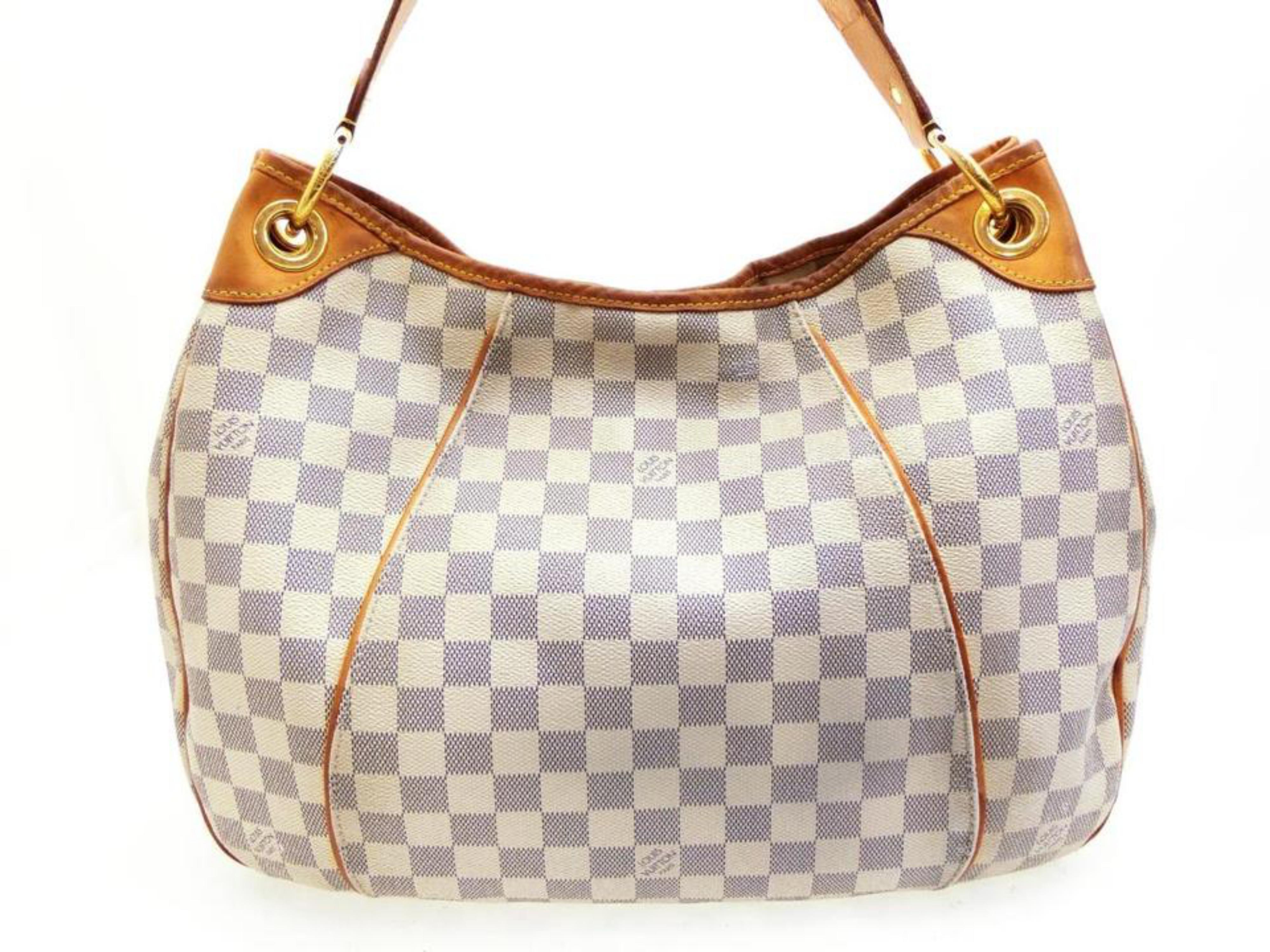 Louis Vuitton Galliera Damier Hobo 227805 Azur Coated Canvas Shoulder Bag For Sale 1