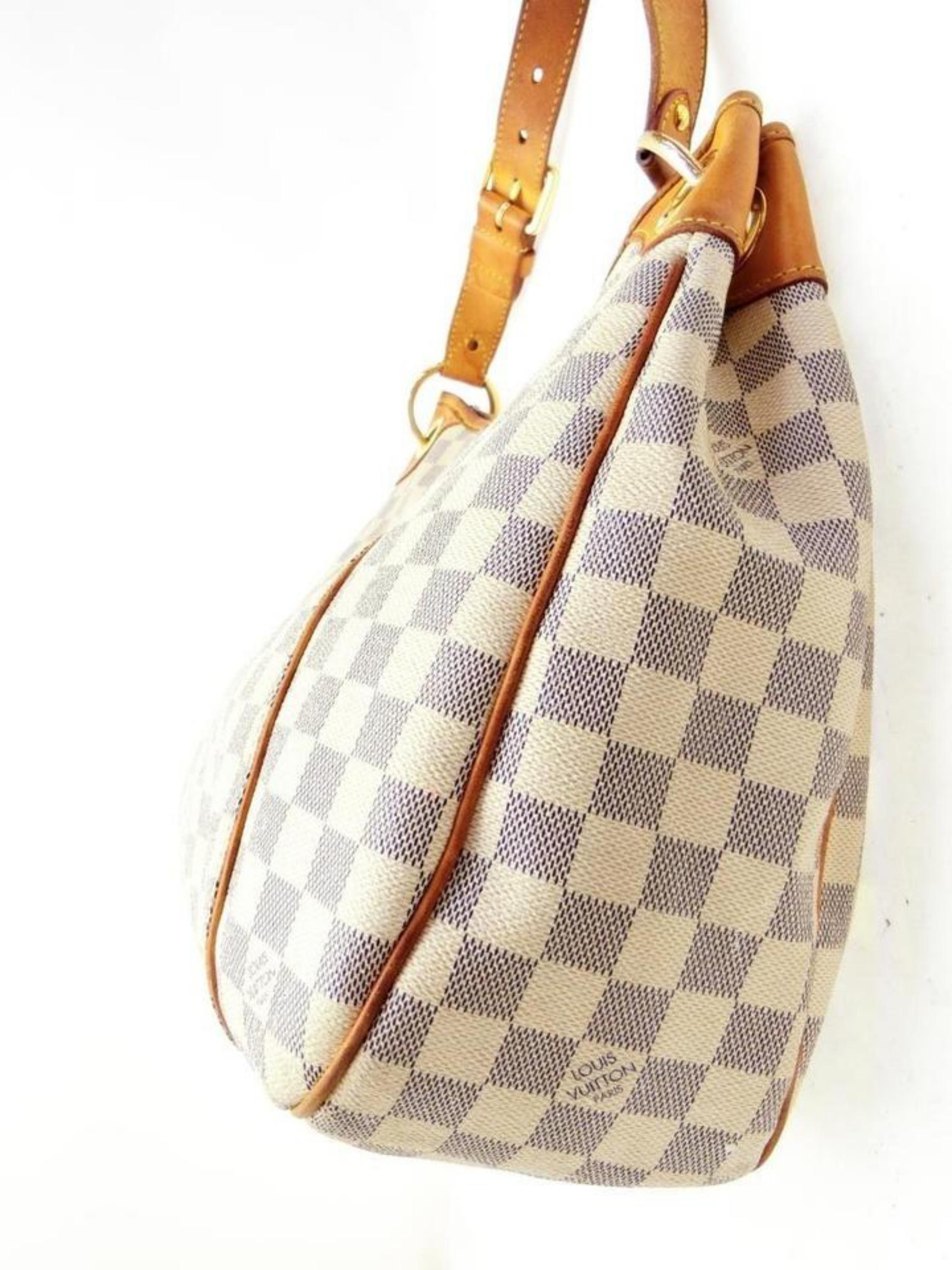 Louis Vuitton Galliera Damier Hobo 227805 Azur Coated Canvas Shoulder Bag For Sale 2