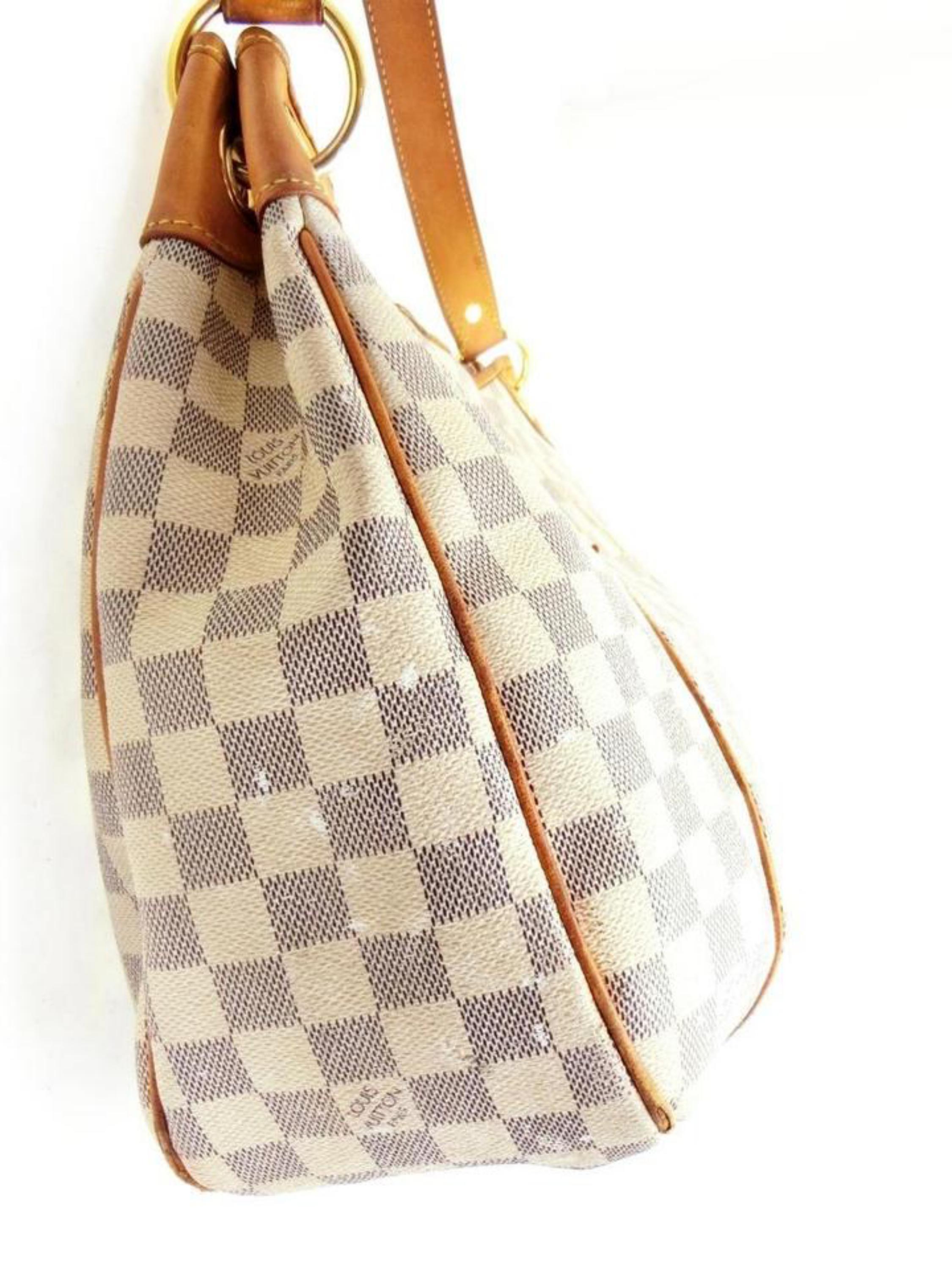 Louis Vuitton Galliera Damier Hobo 227805 Azur Coated Canvas Shoulder Bag For Sale 3
