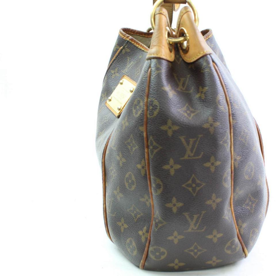 Gray Louis Vuitton Galliera Monogram Pm 866276 Brown Coated Canvas Tote For Sale