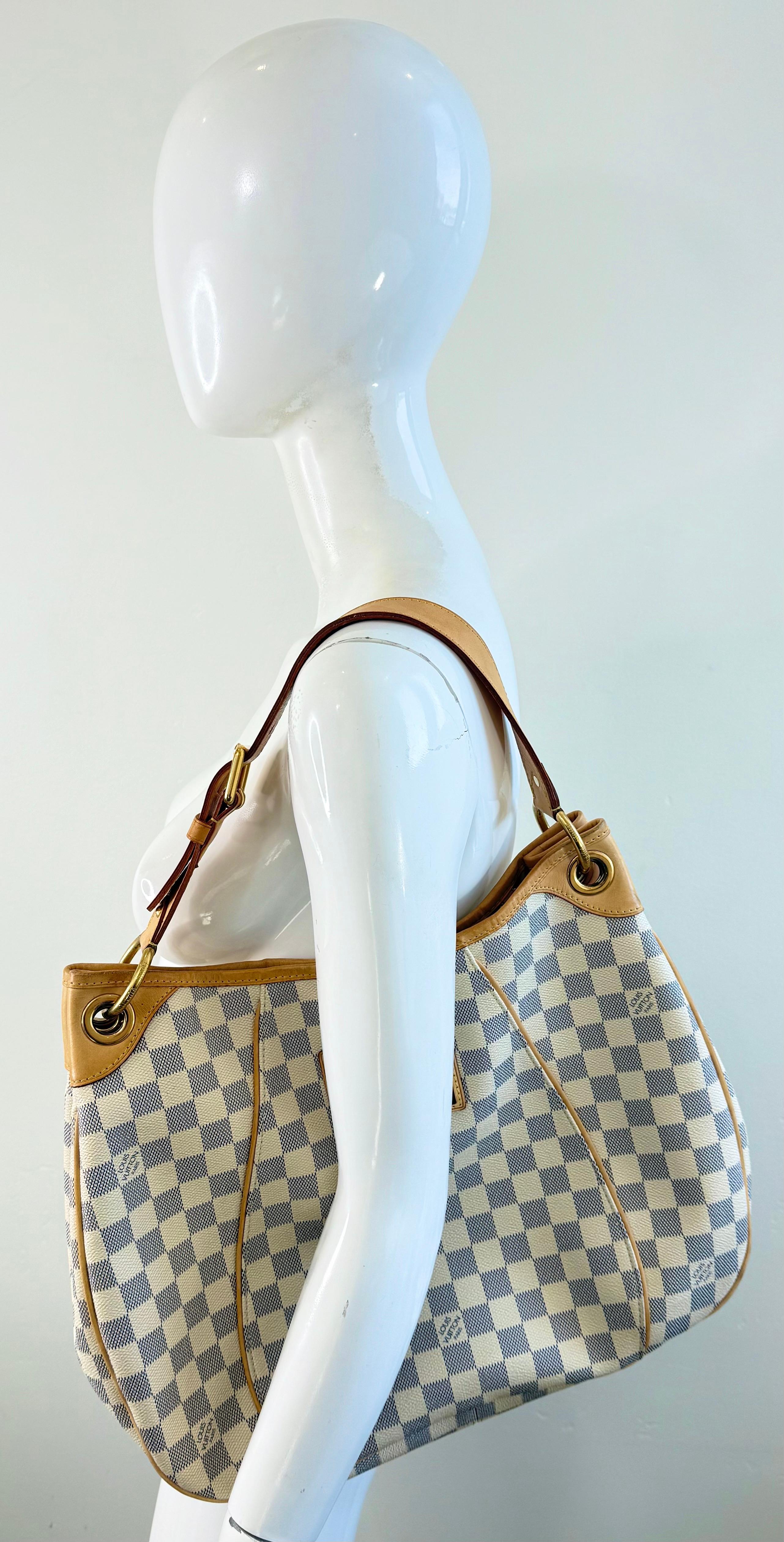 Beige Louis Vuitton Galliera PM Damier Azur Canvas Shoulder Bag 2000s Iconic Tote en vente