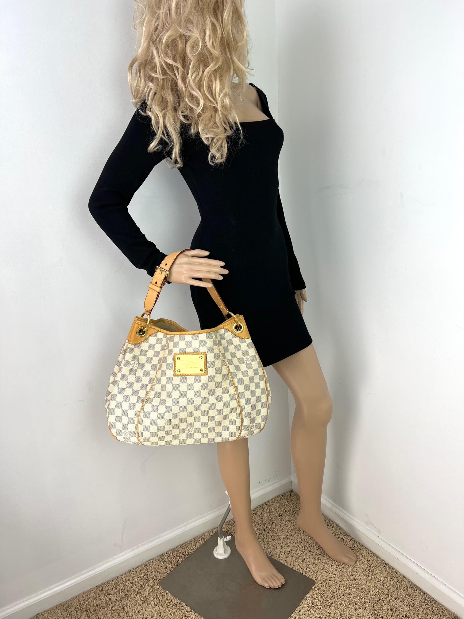 Louis Vuitton Galliera PM White Damier Azur Shoulder Tote Bag  4