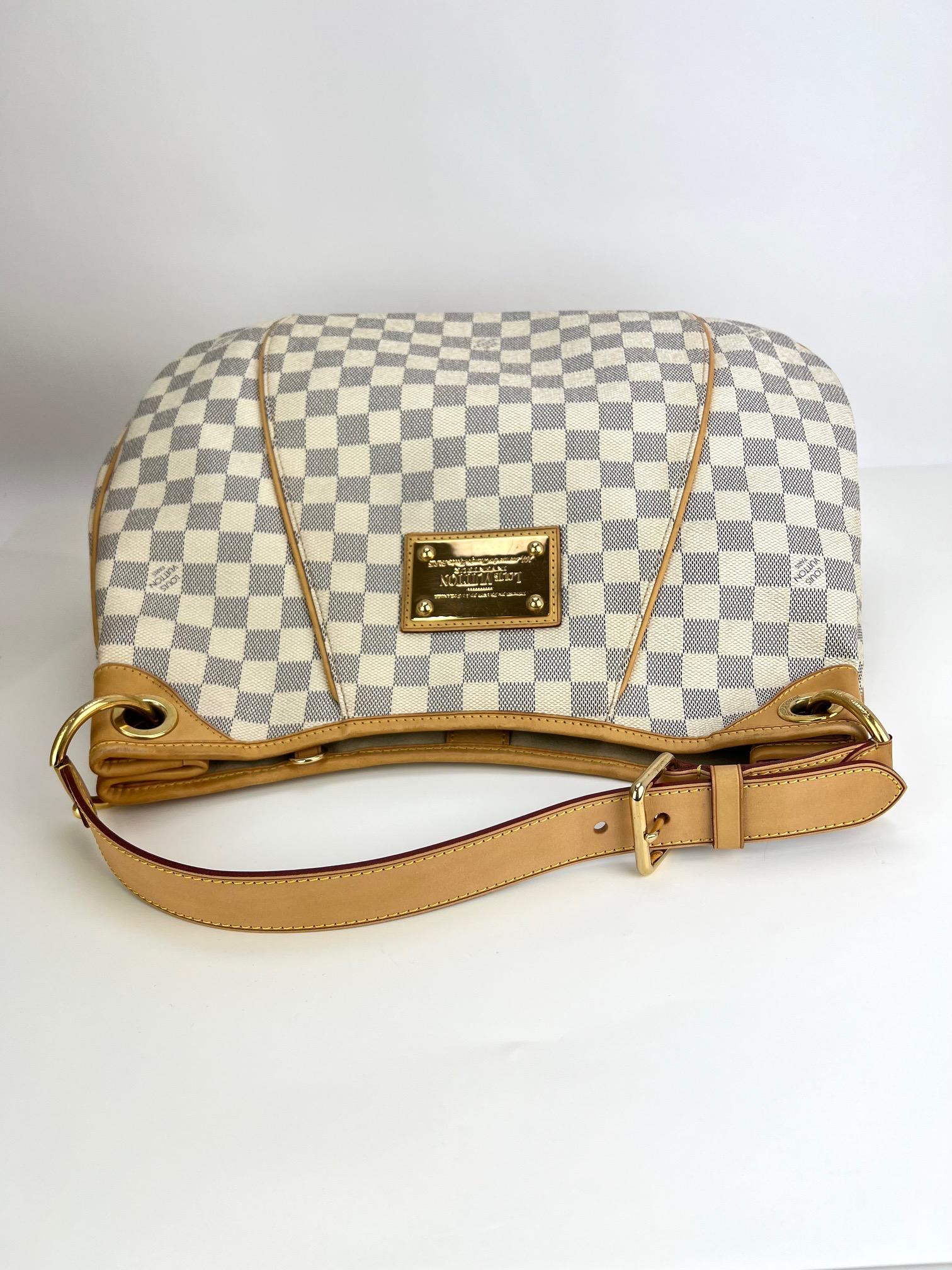 Louis Vuitton Galliera PM White Damier Azur Shoulder Tote Bag  5