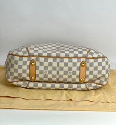 Louis Vuitton Galliera PM White Damier Azur Shoulder Tote Bag