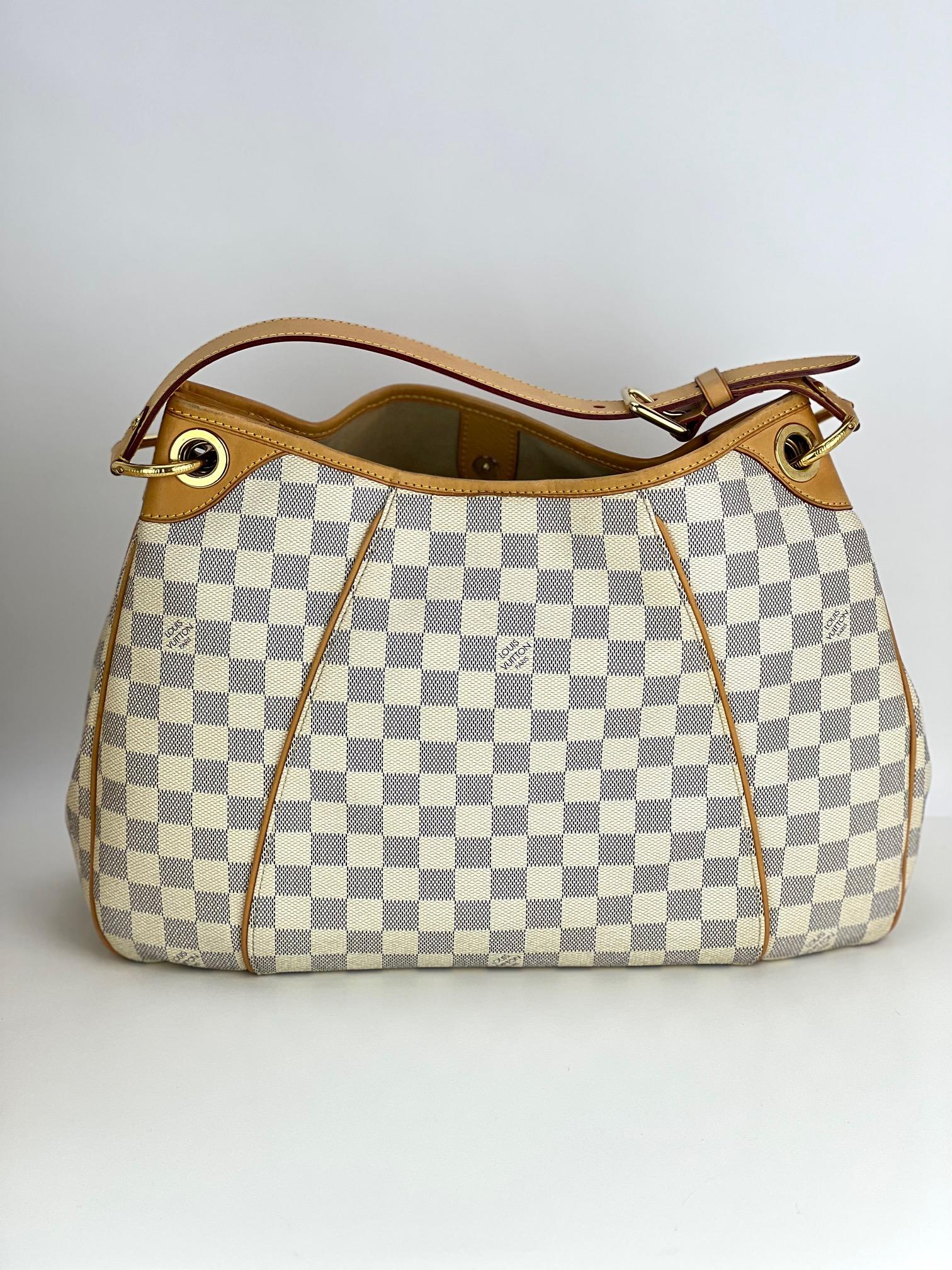 Louis Vuitton Galliera PM White Damier Azur Shoulder Tote Bag  In Excellent Condition In Freehold, NJ