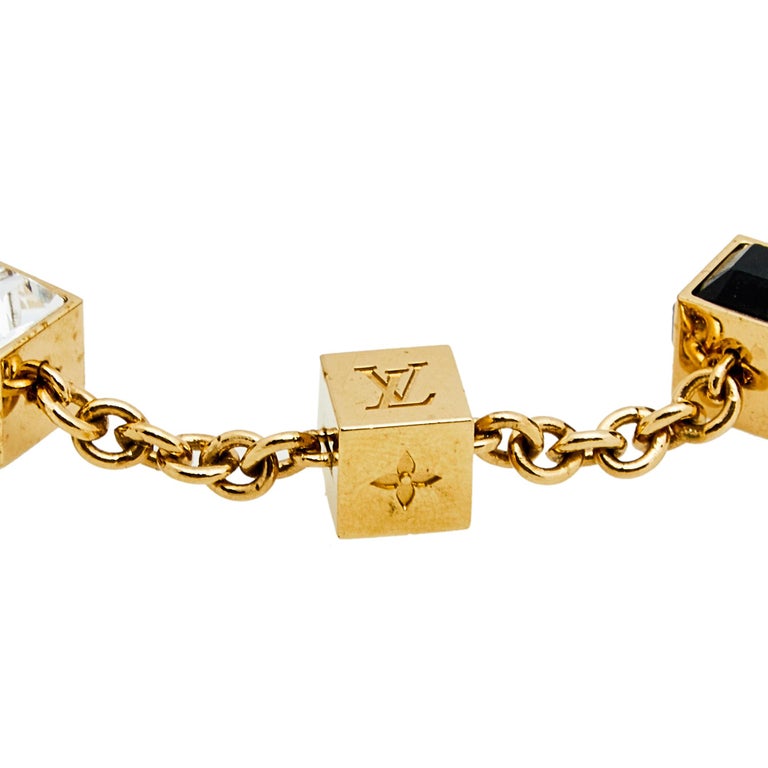 Louis Vuitton Gamble Crystal Gold Tone Bracelet at 1stDibs