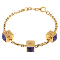 Louis Vuitton Gamble Crystal Gold Tone Bracelet