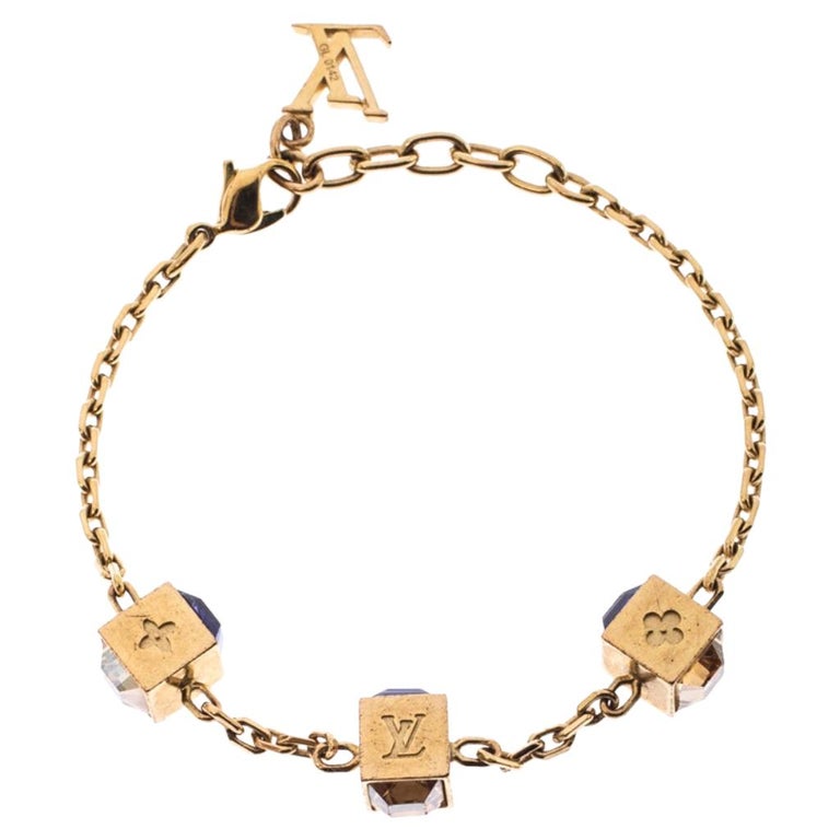 Louis Vuitton Gamble Crystal Gold Tone Bracelet For Sale at 1stdibs