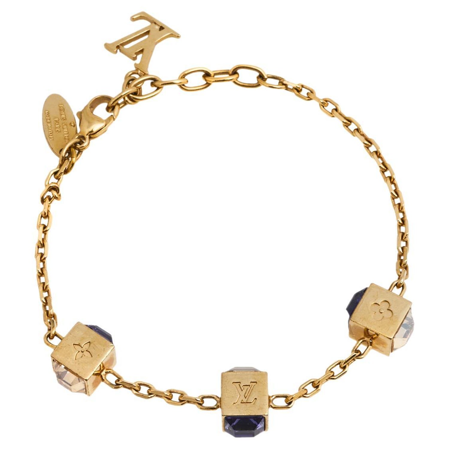 Louis Vuitton Vintage - Gamble Crystal Bracelet - Gold Purple