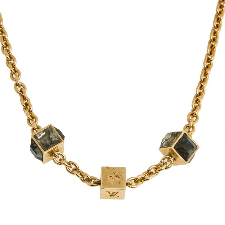 Louis Vuitton Gamble Crystal Gold Tone Necklace For Sale at 1stDibs  louis  vuitton gold necklace price, louis vuitton necklace price, louis vuitton  gamble necklace