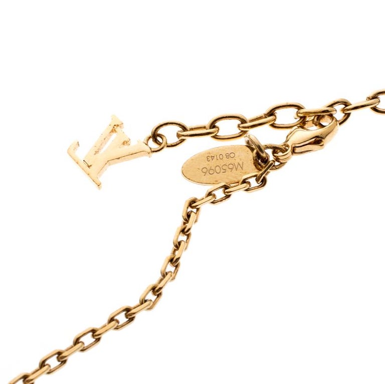 Louis Vuitton Gamble Crystal Gold Tone Necklace For Sale at 1stdibs
