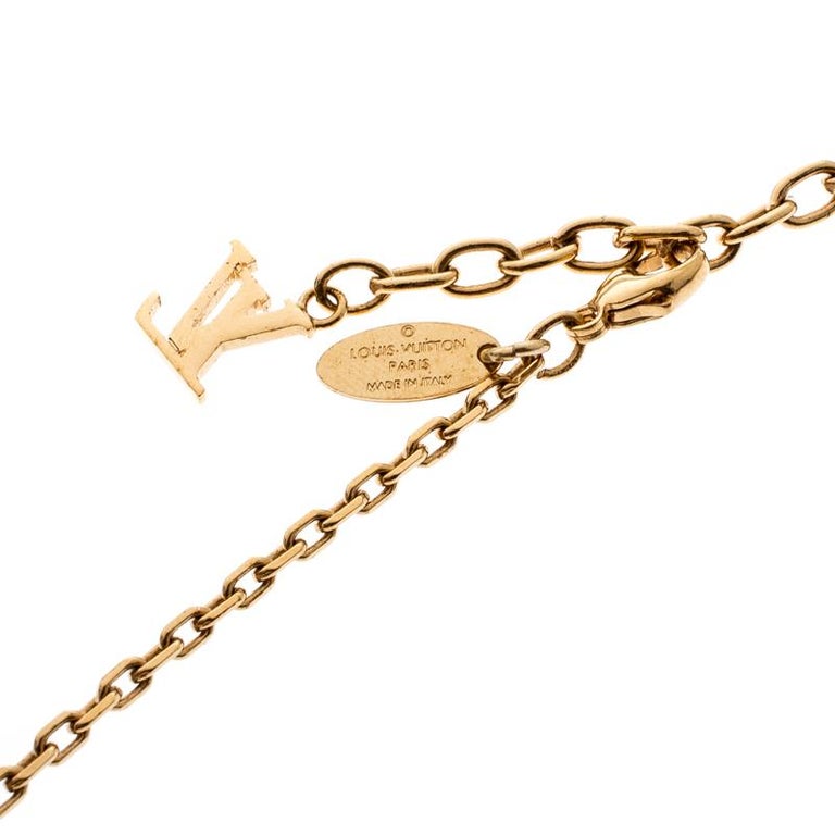 Louis Vuitton Gamble Short Necklace Metal with Crystal Gold 1235841