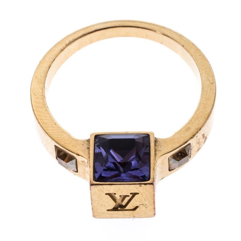 Louis Vuitton Crystal Gamble Cocktail Ring - Brass Cocktail Ring