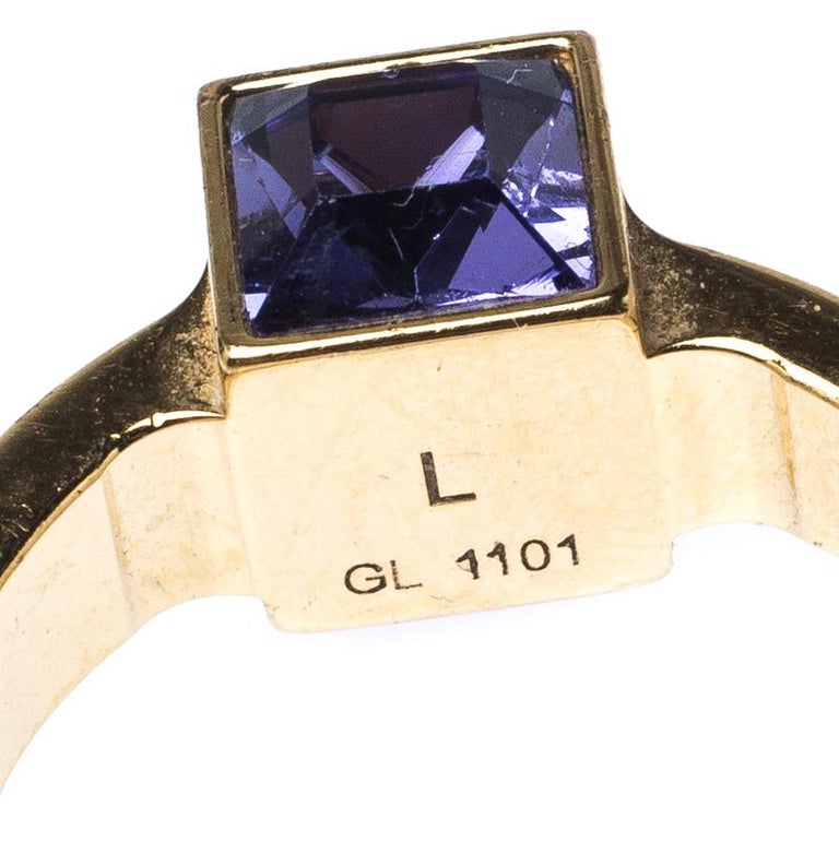 LOUIS VUITTON Gamble Ring Large 7.5 Azur 96819