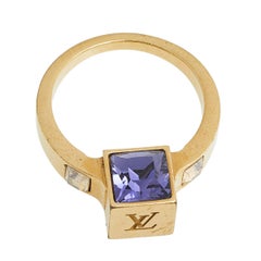 Louis Vuitton Gamble Crystal Gold Tone Ring M