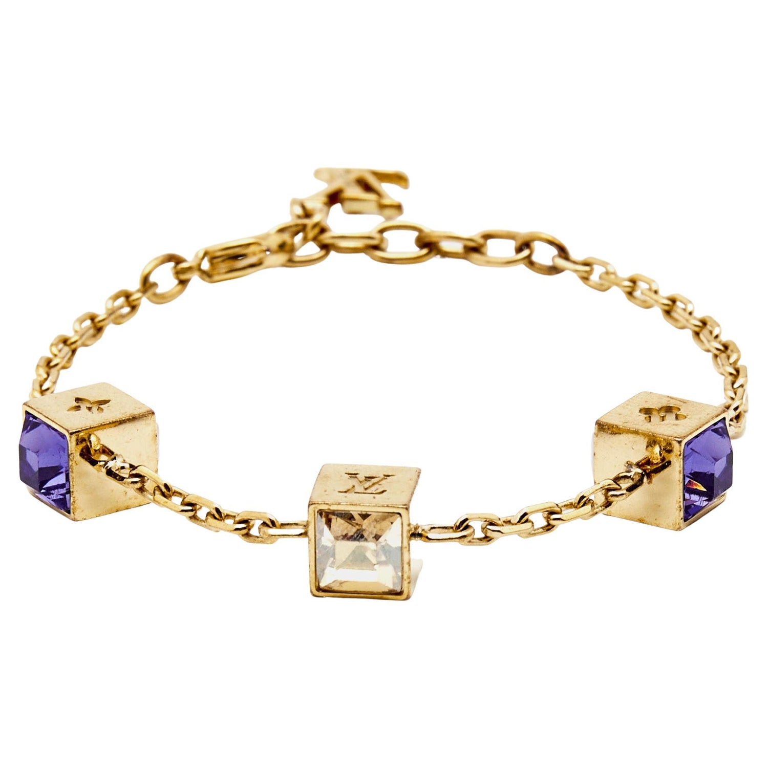 LV White Gold Diamond Bracelet - Designer WishBags