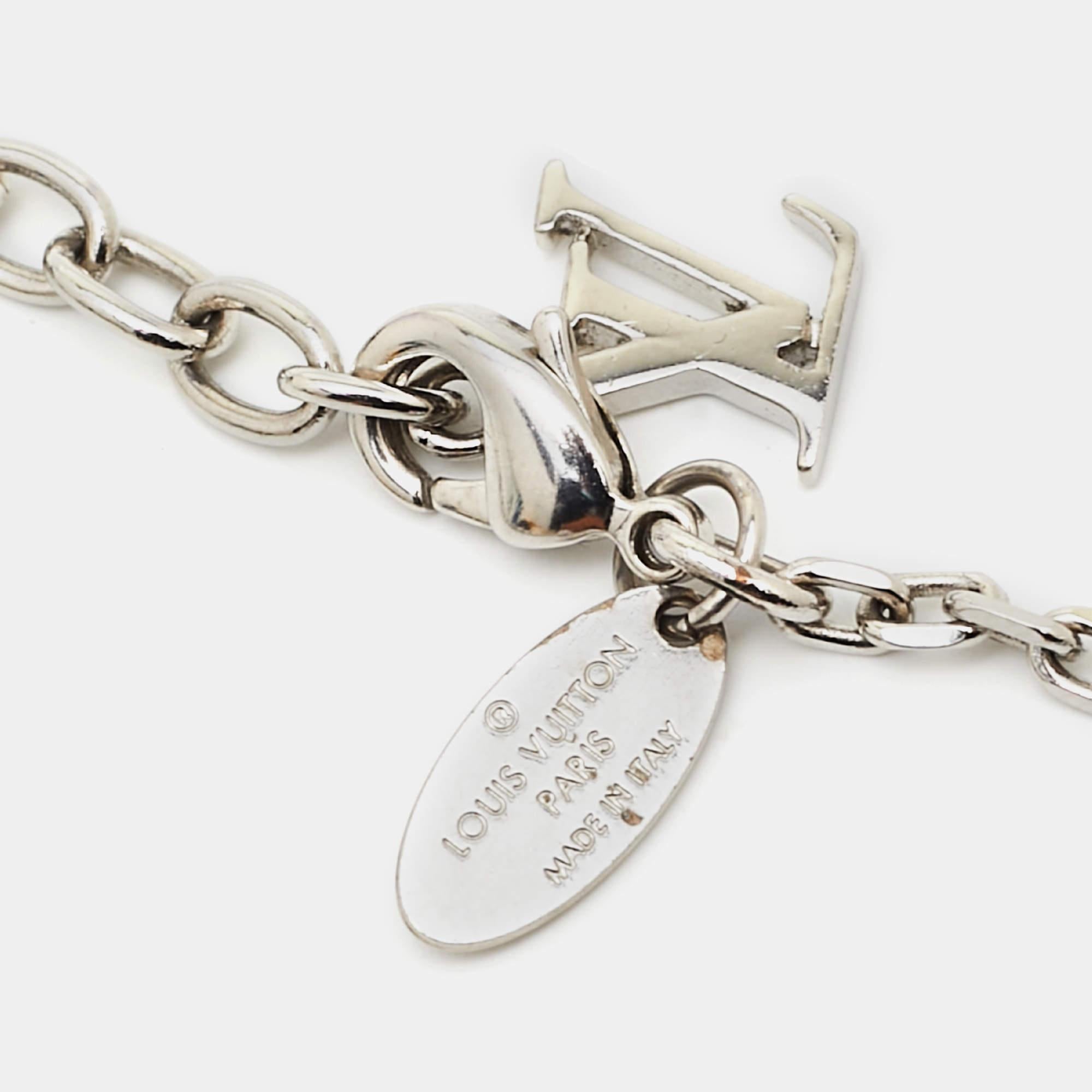Contemporary Louis Vuitton Gamble Crystals Silver Tone Bracelet